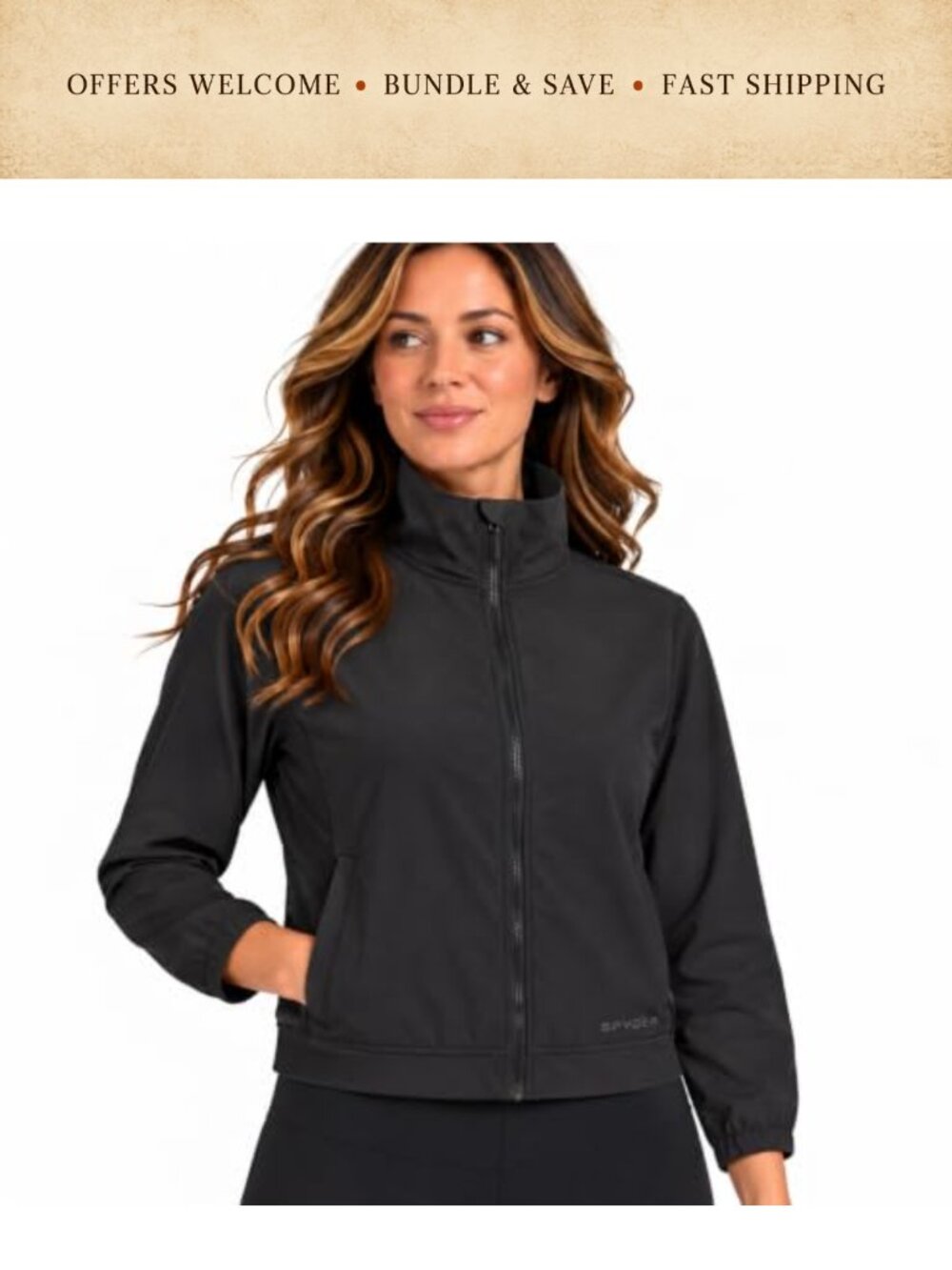 Spyder Lightweight Ripstop Mesh Full Zip Athletic Jacket Womens